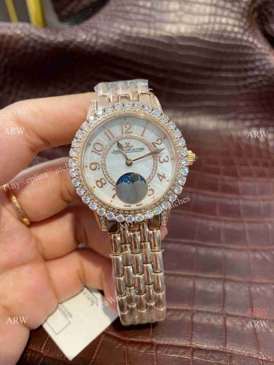 Replica Jaeger-LeCoultre Rendez-Vous Moon Watch Rose Gold Diamonds